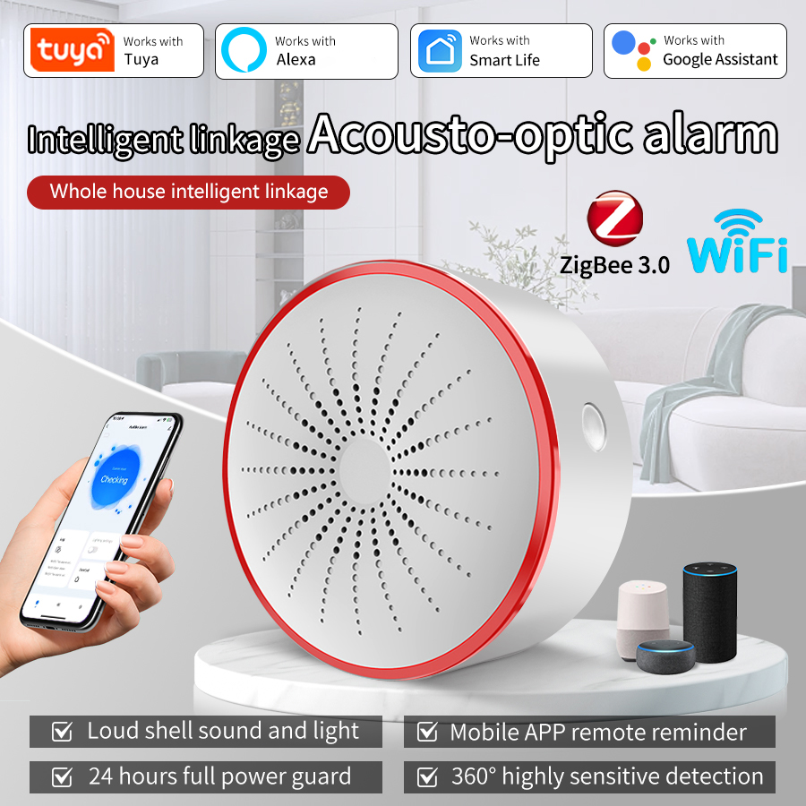 Home Security Alexa - Tuya WiFi ZigBee Smart Alarm Siren