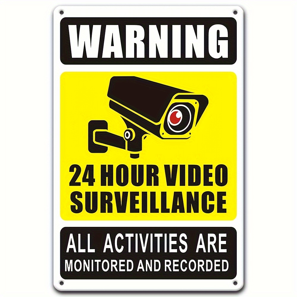 Home Security Monitoring - 24/7 Video Surveillance Warning Sign -