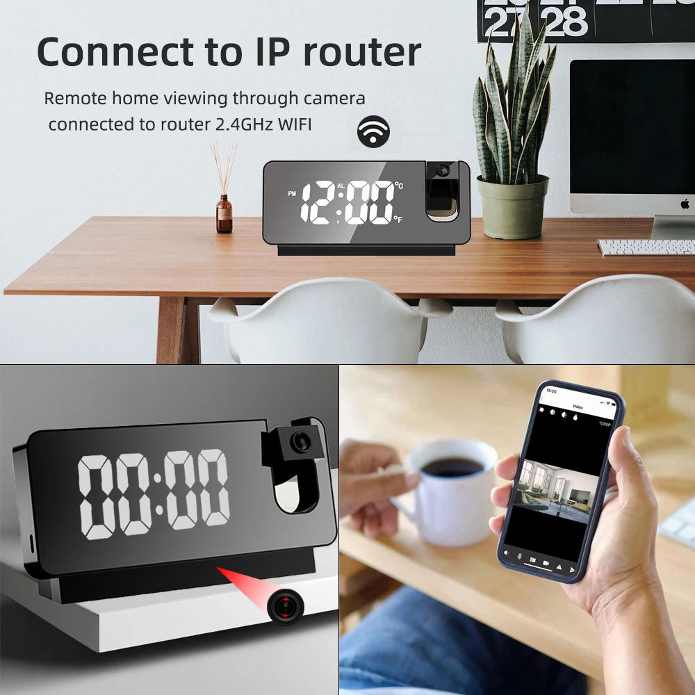 4K HD Projection Alarm Clock C - огляд і ціна Hidden Camera Clock