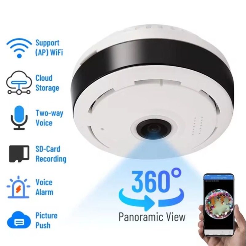 V380 Pro Wifi Panorama Camera  - огляд і ціна Hidden Camera Clock