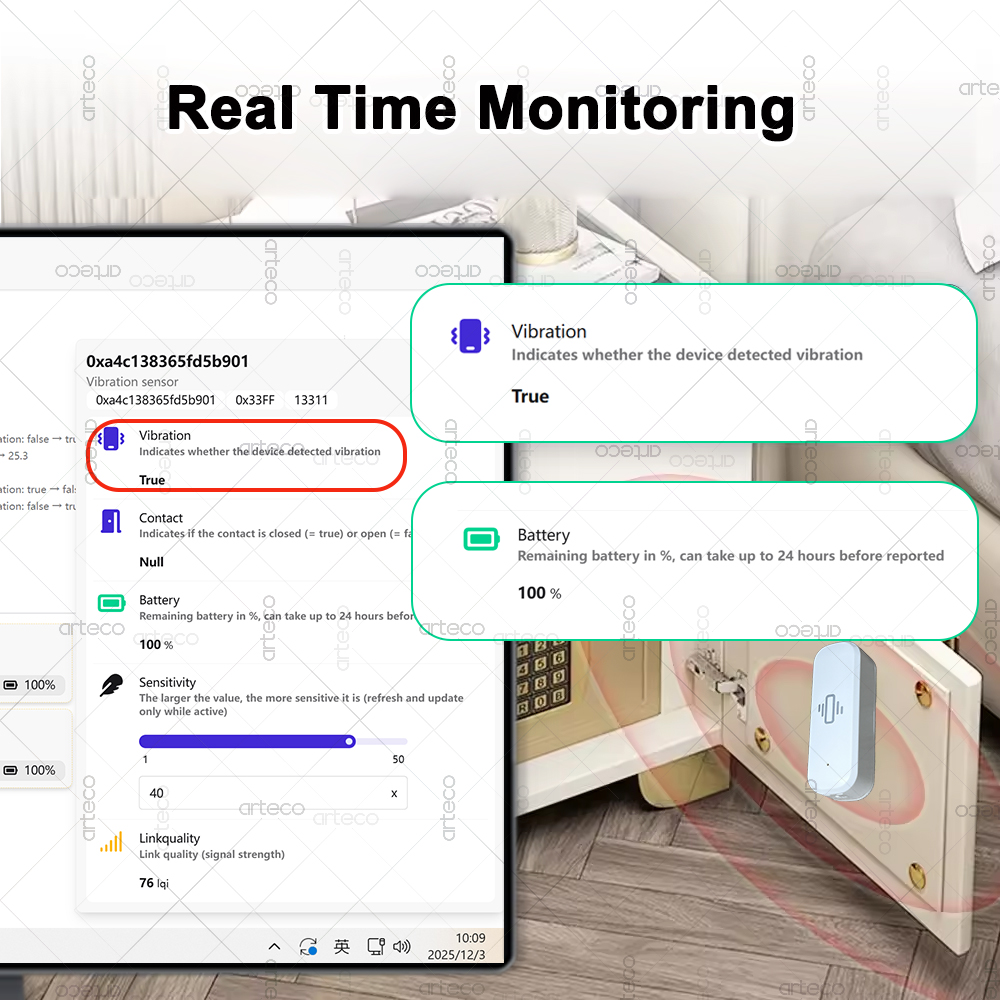 Smart ZigBee 3.0 Vibration Sen - огляд і ціна Home Security Monitoring