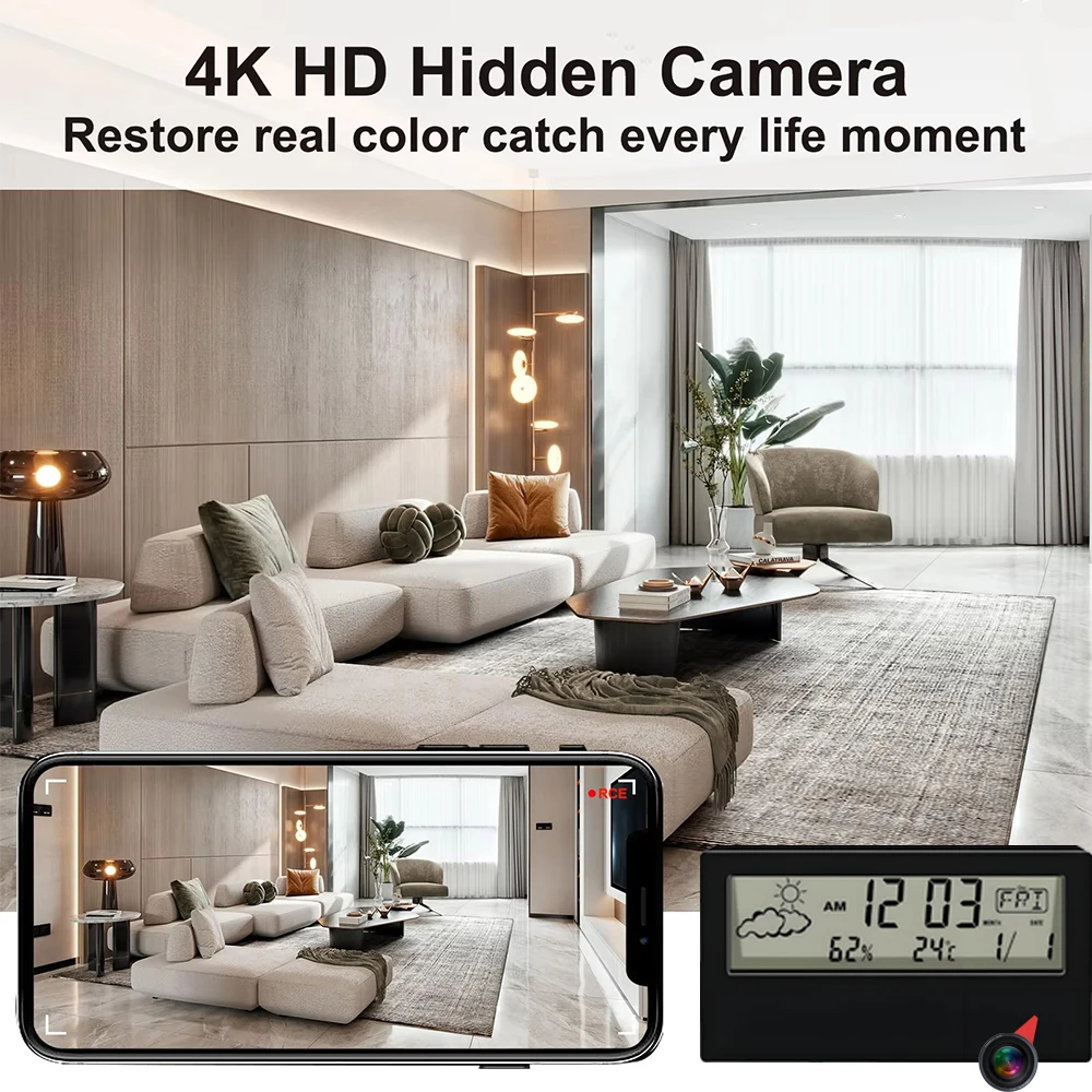 HD 4K New Mini WiFi Camera, Su - огляд і ціна Hidden Camera Clock